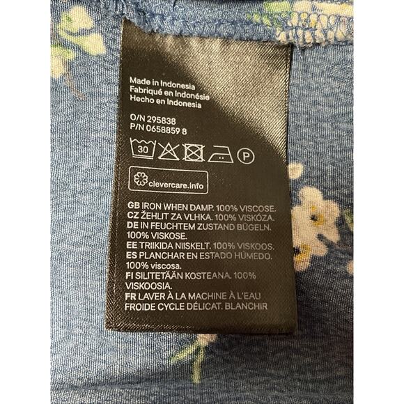 H&M X GP & J Baker Womens Blue & White Blossom Print Tunic Dress Size 6 - Picture 6 of 7